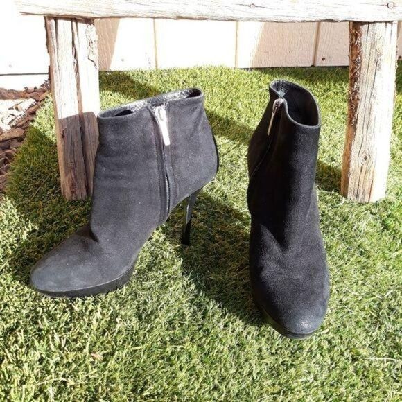 Dior TR1206 Suede Leather Platform‎ Ankle Booties Stiletto Heels Black Sz 37 5.5 - Picture 10 of 15